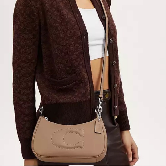 NWT Coach Teri Shoulder Bag in Taupe with silver hardware - Picture 3 of 17